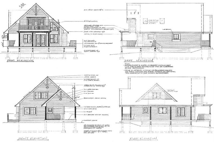 All Elevations of this 3-Bedroom,1370 Sq Ft Plan -1370