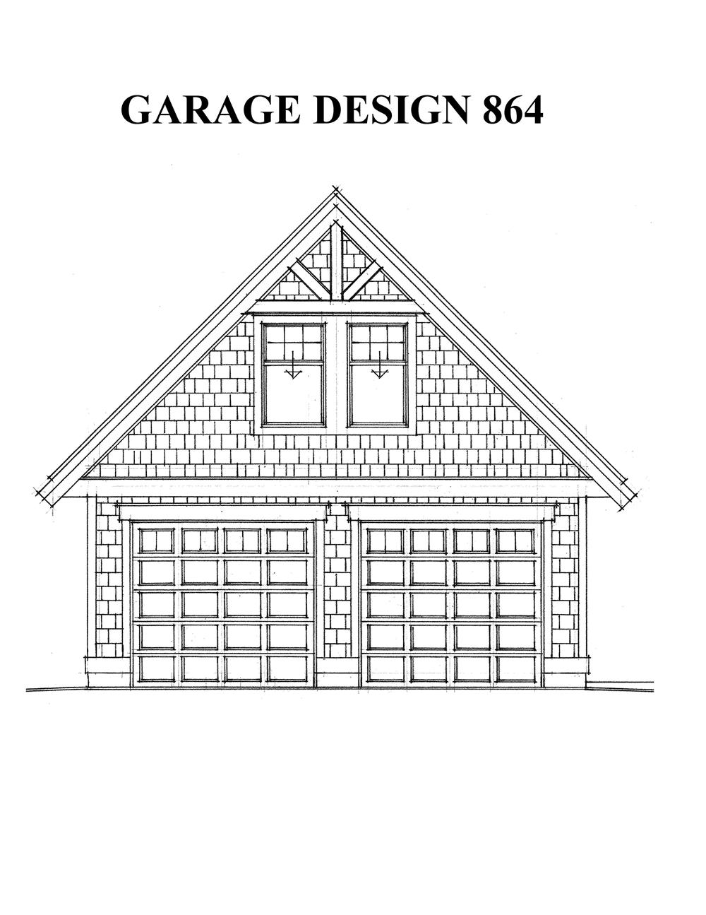 This is a black and white rendering of these Garage Plans.