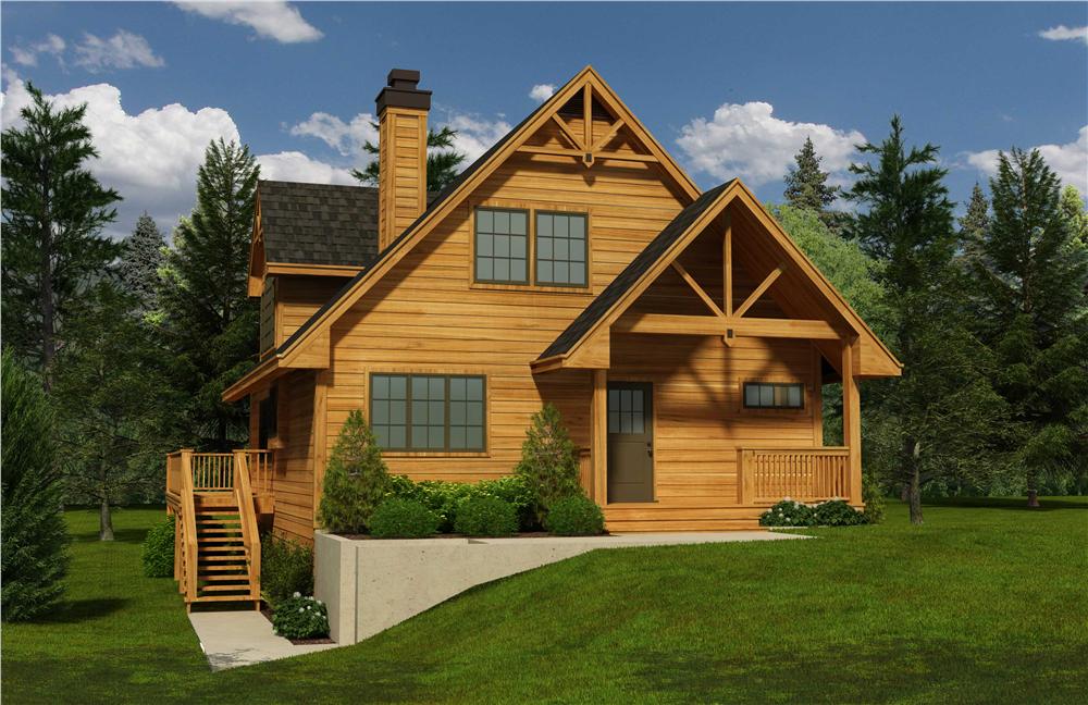This is a computerized rendering of these log cabin house plans.