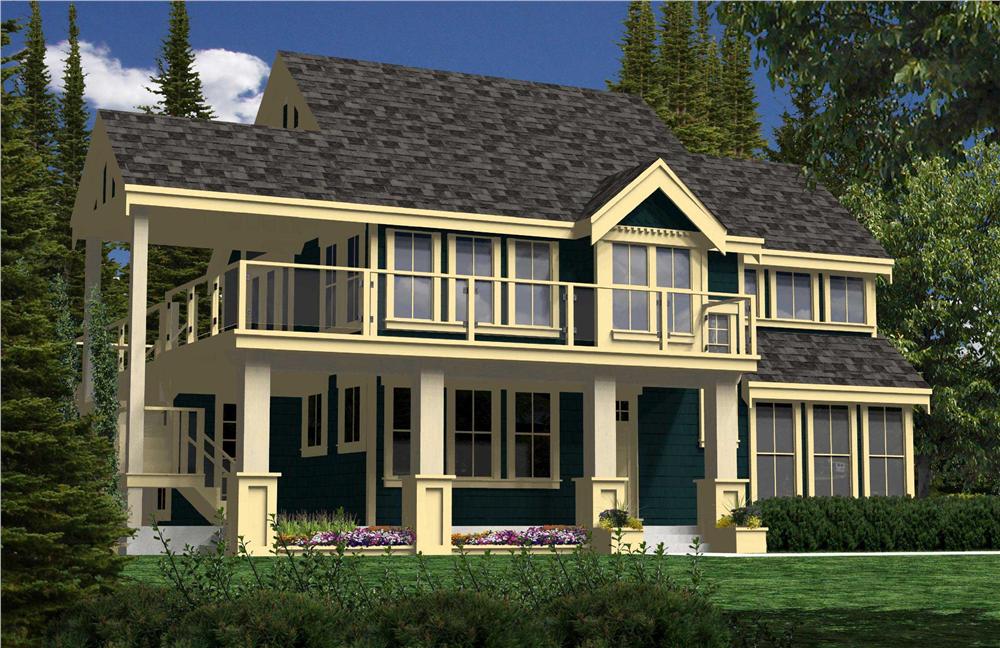 Front elevation of Country home (ThePlanCollection: House Plan #160-1022)