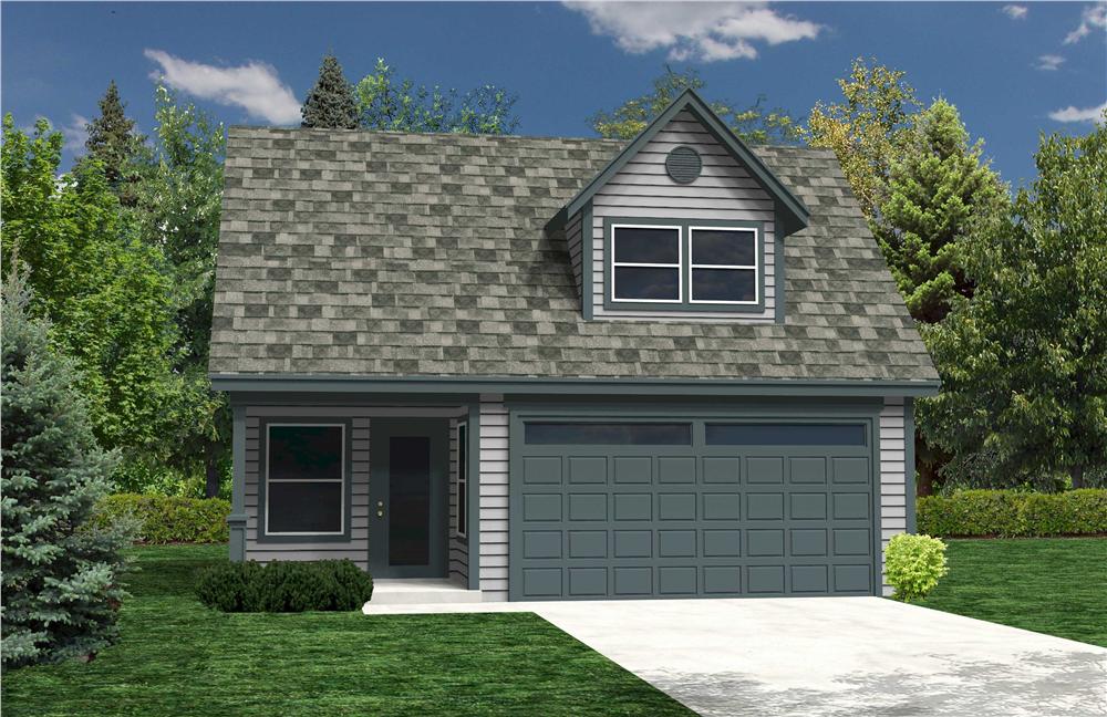 This is a computer rendering of these Garage Home Plans.