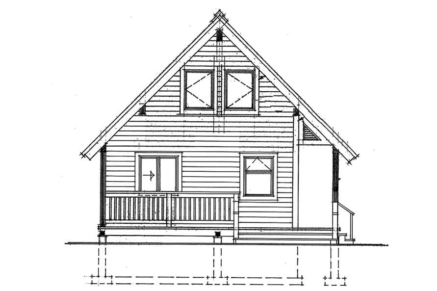Home Plan Rear Elevation of this 1-Bedroom,1062 Sq Ft Plan -160-1027
