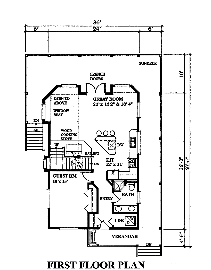 Floor Plan First Story of Contemporary Plan #160-1028