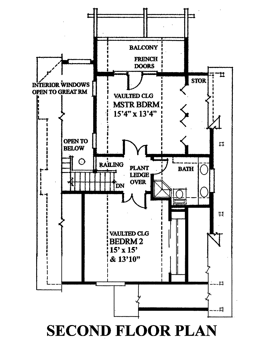 Floor Plan Second Story of Contemporary Plan #160-1028