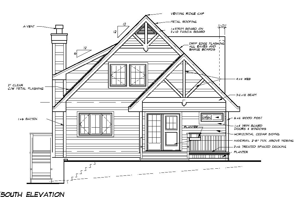 Home Plan Rear Elevation of this 5-Bedroom,1662 Sq Ft Plan -160-1029