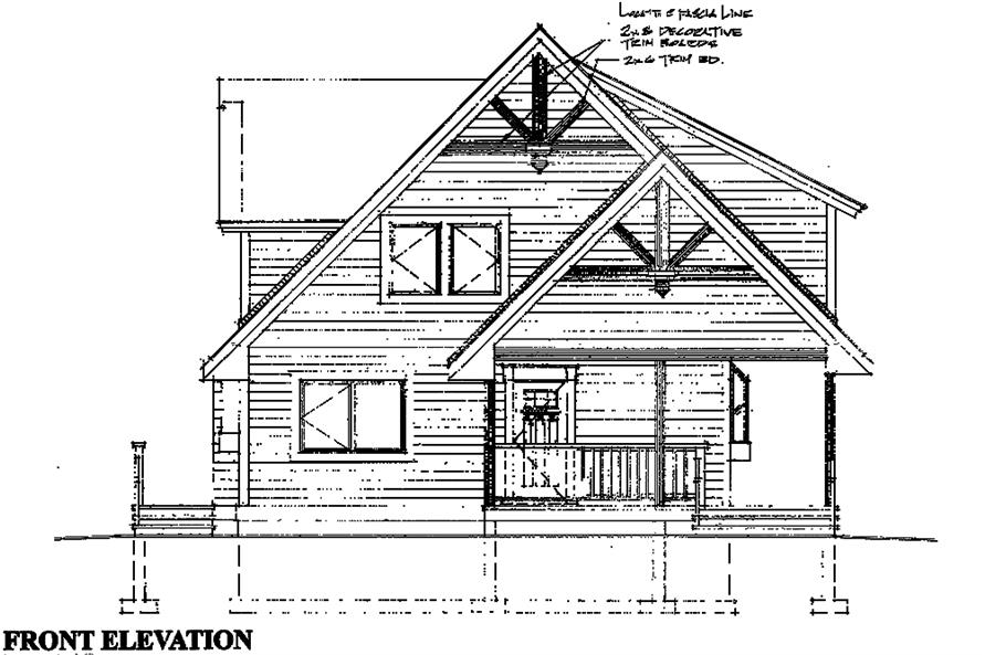 Home Plan Front Elevation of this 3-Bedroom,1952 Sq Ft Plan -160-1032