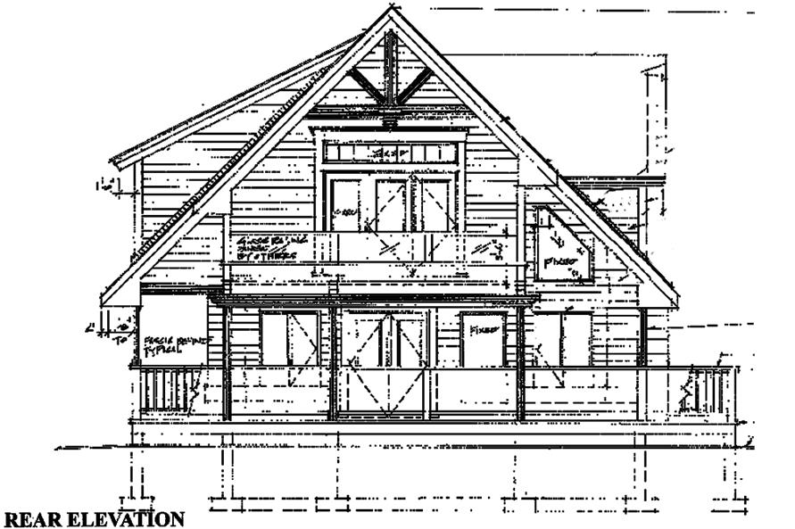 Home Plan Rear Elevation of this 3-Bedroom,1952 Sq Ft Plan -160-1032
