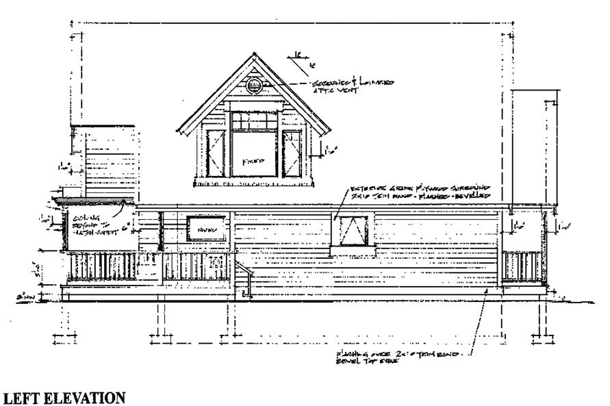 Home Plan Left Elevation of this 3-Bedroom,1952 Sq Ft Plan -160-1032