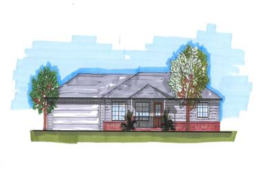 3-Bedroom, 1920 Sq Ft Ranch House Plan - 161-1009 - Front Exterior