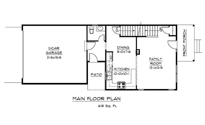 Floor Plan First Story of Craftsman Plan #161-1025
