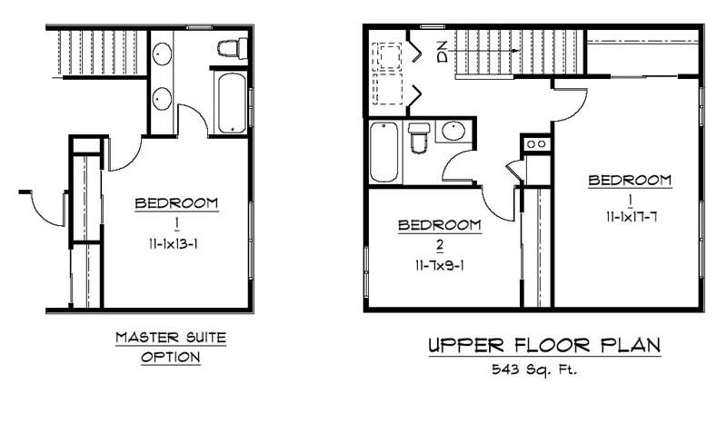 Floor Plan Second Story of Craftsman Plan #161-1025