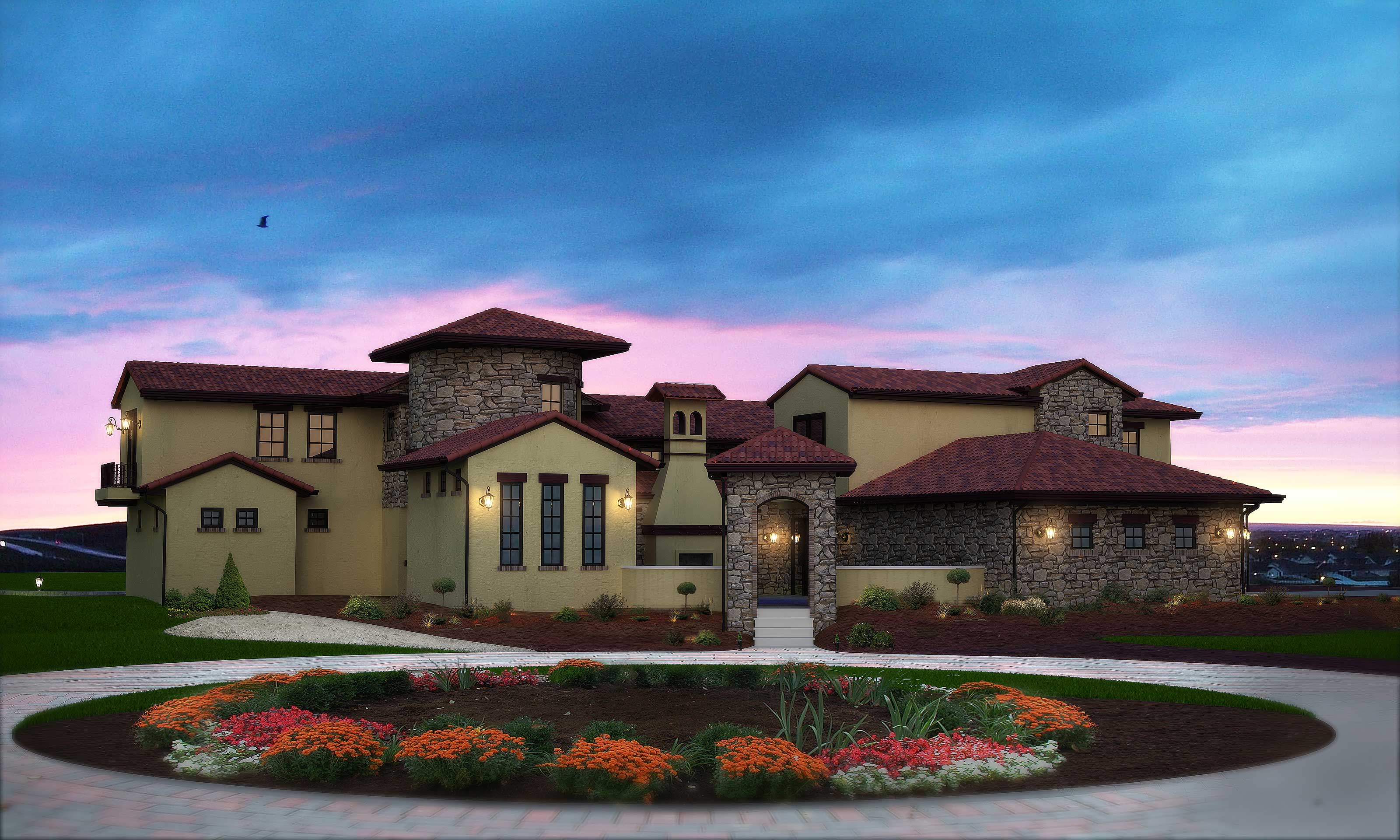 Mediterranean Home Plan  6 Bedrms 5 5 Baths 7521 Sq Ft 