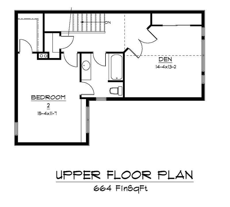 Floor Plan Second Story of Country Plan #161-1045