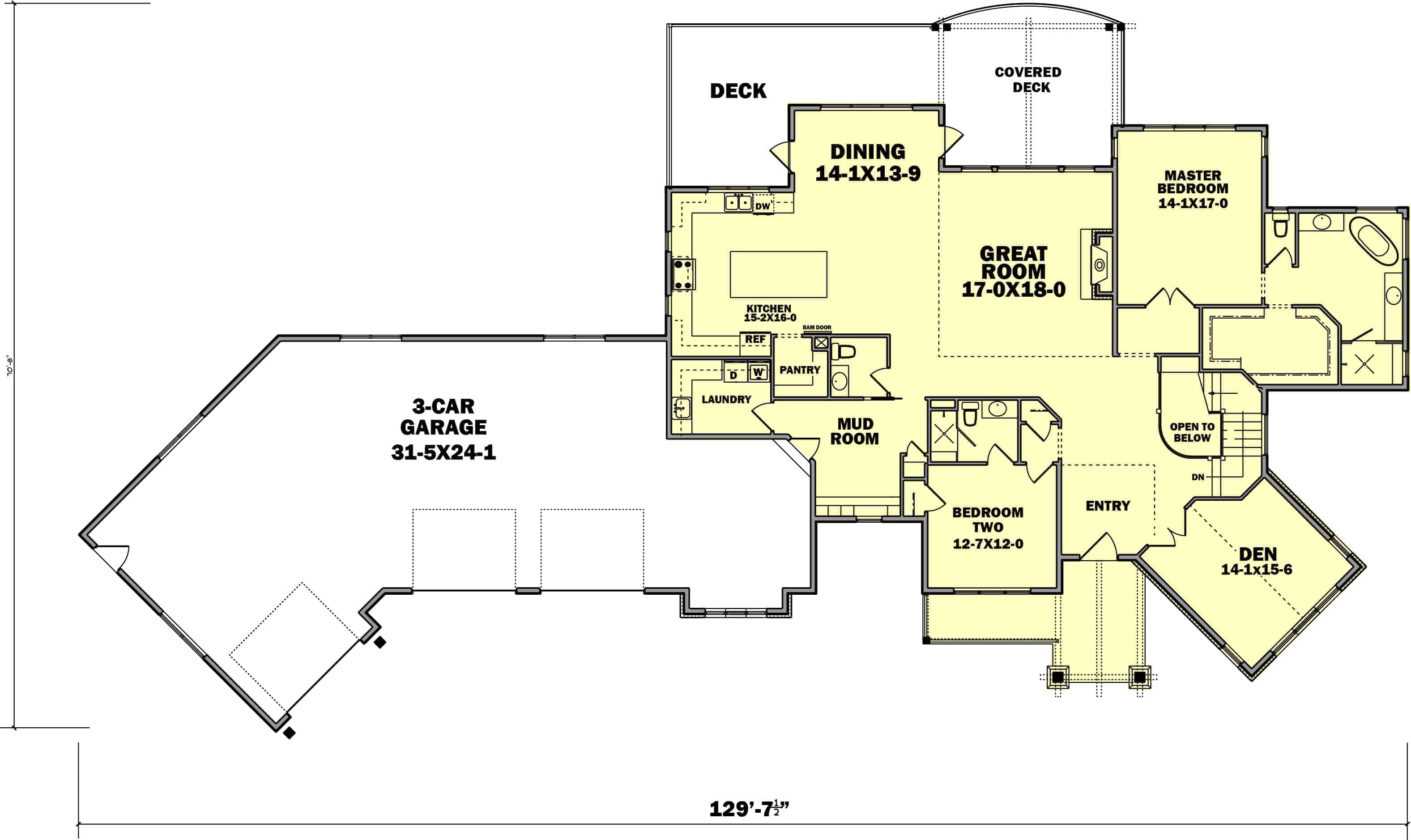 Floor Plan First Story of Country Plan #161-1072