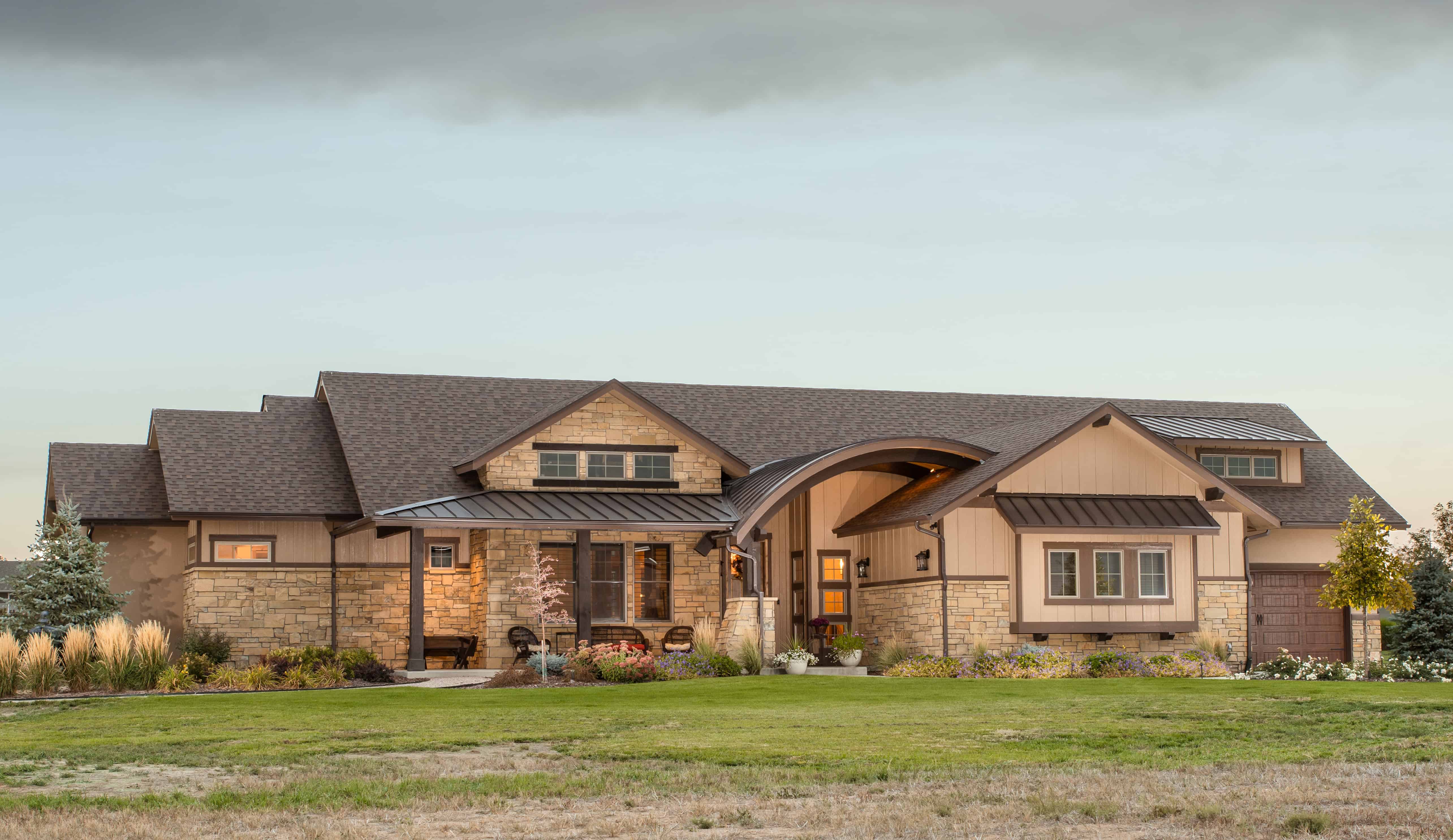 Front elevation of Craftsman home (ThePlanCollection: House Plan #161-1074)