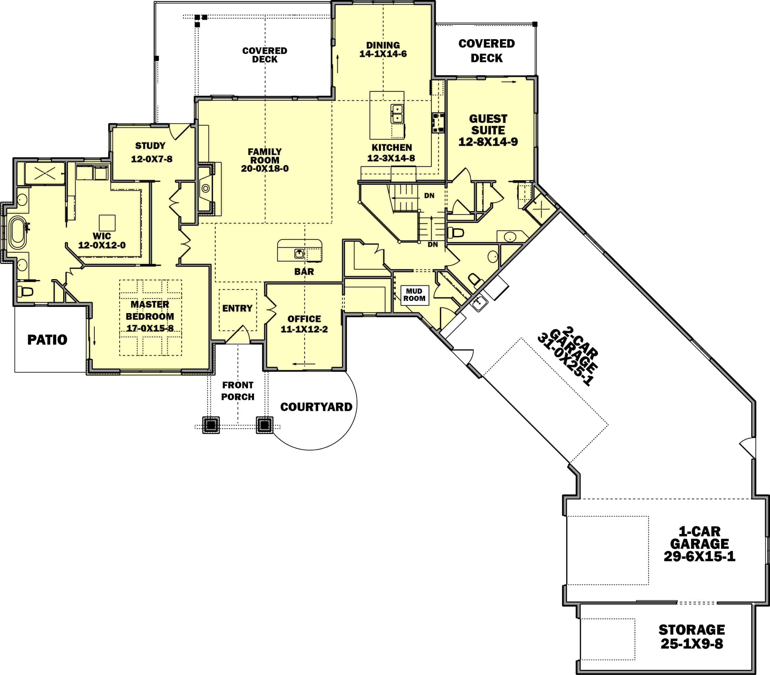Main Level of Ranch Plan #161-1098