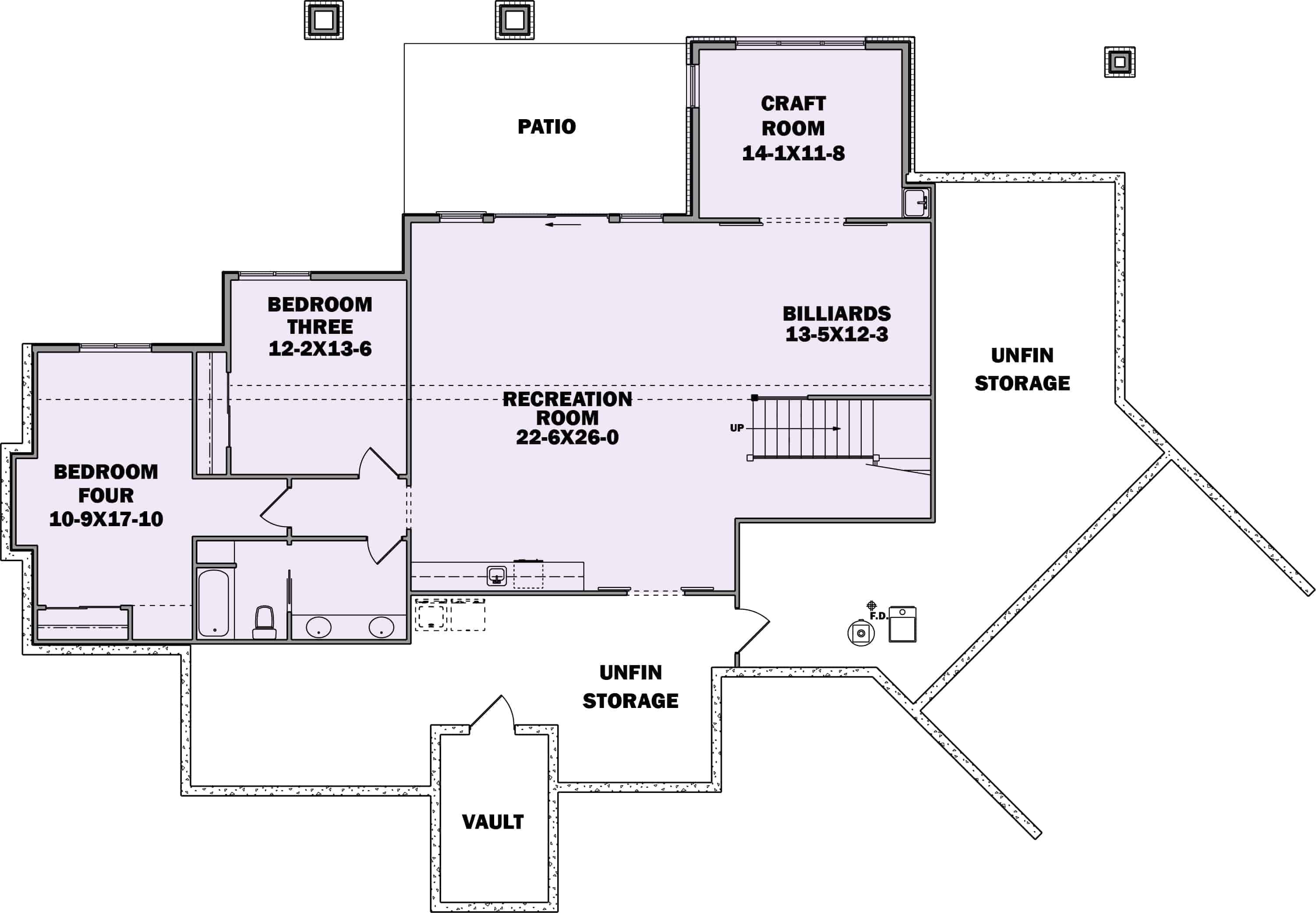 Basement of Ranch Plan #161-1098