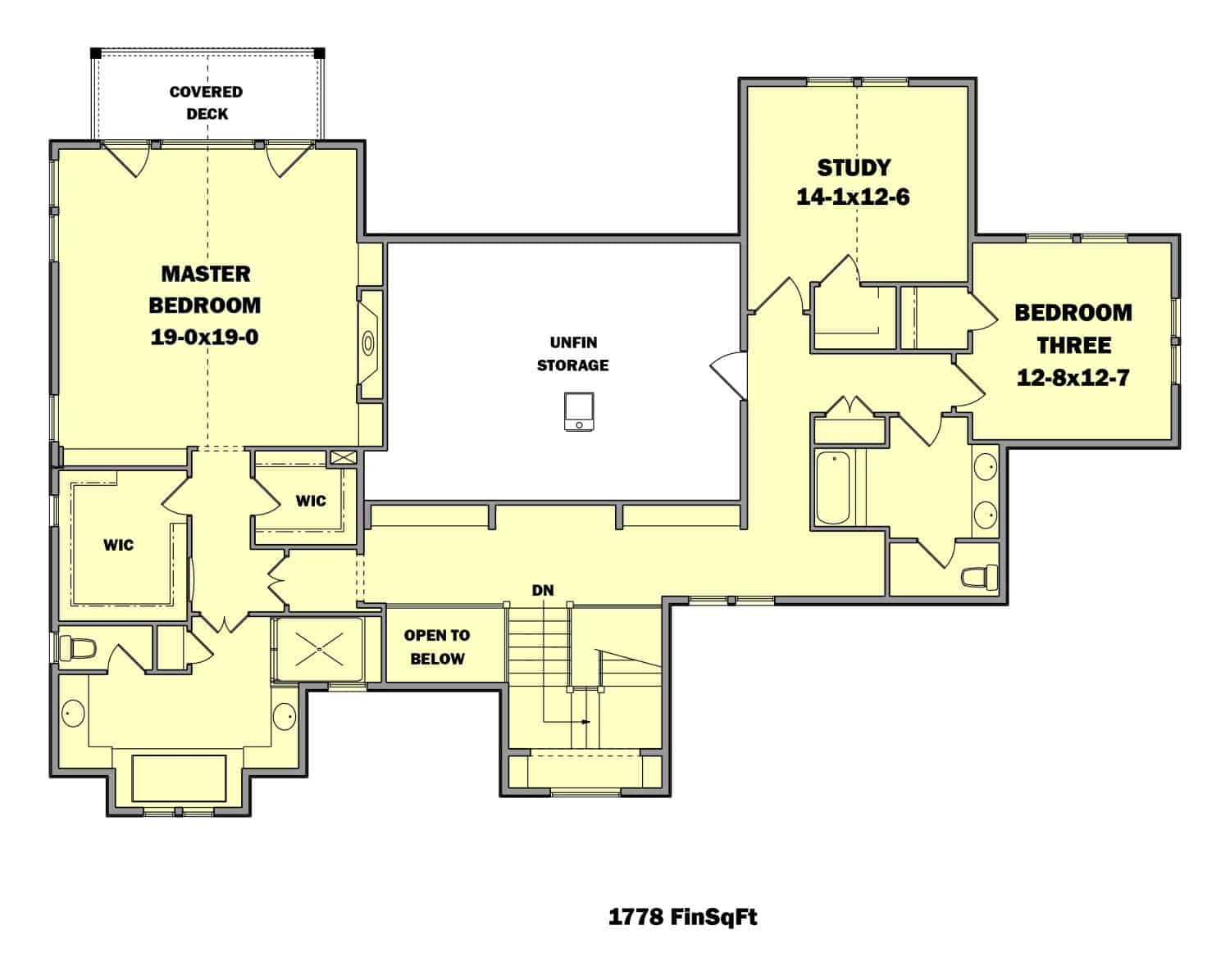 Upper Level of Craftsman Plan #161-1102