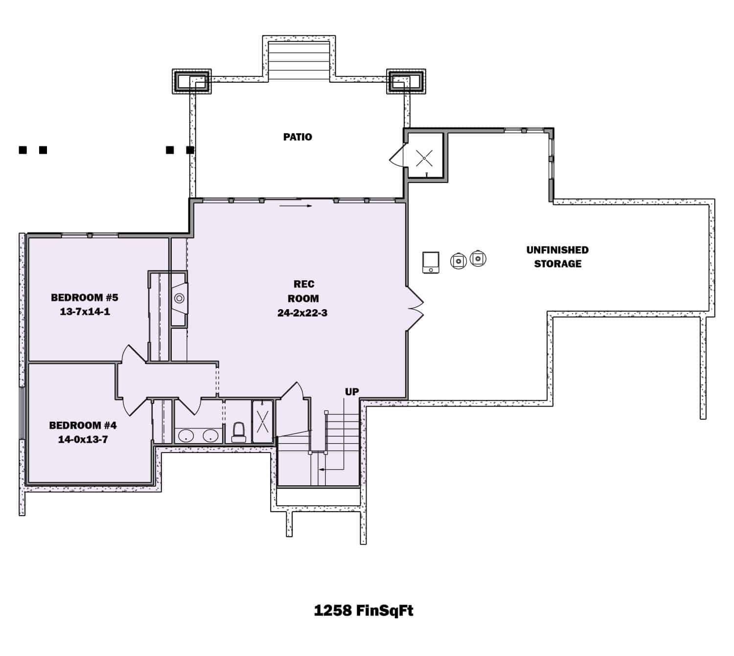 Basement of Craftsman Plan #161-1102
