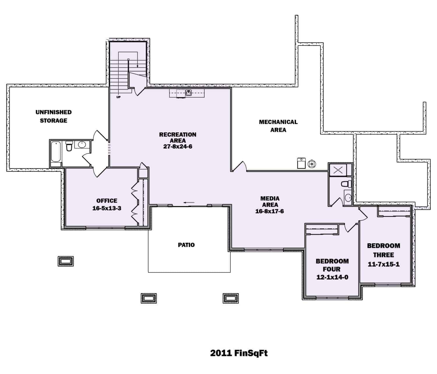 Basement of Rustic Plan #161-1134