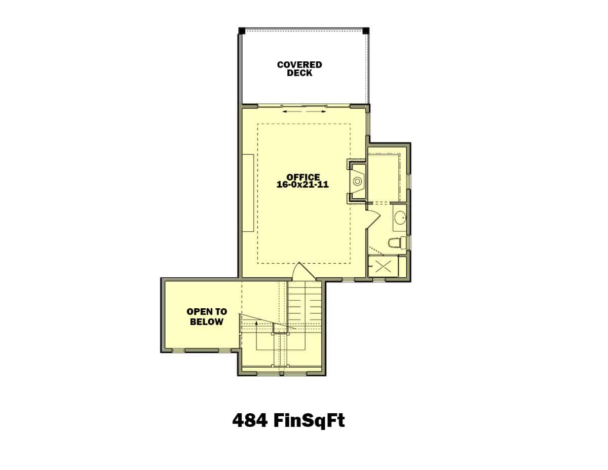 Upper Level of Farmhouse Plan #161-1142