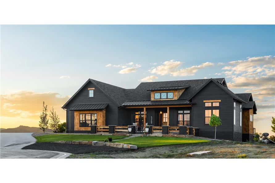 Front View of this 4-Bedroom,3977 Sq Ft Plan -161-1166