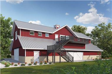 5700 Unfinished Sq Ft Barn Plan - 161-1168 - Front Exterior
