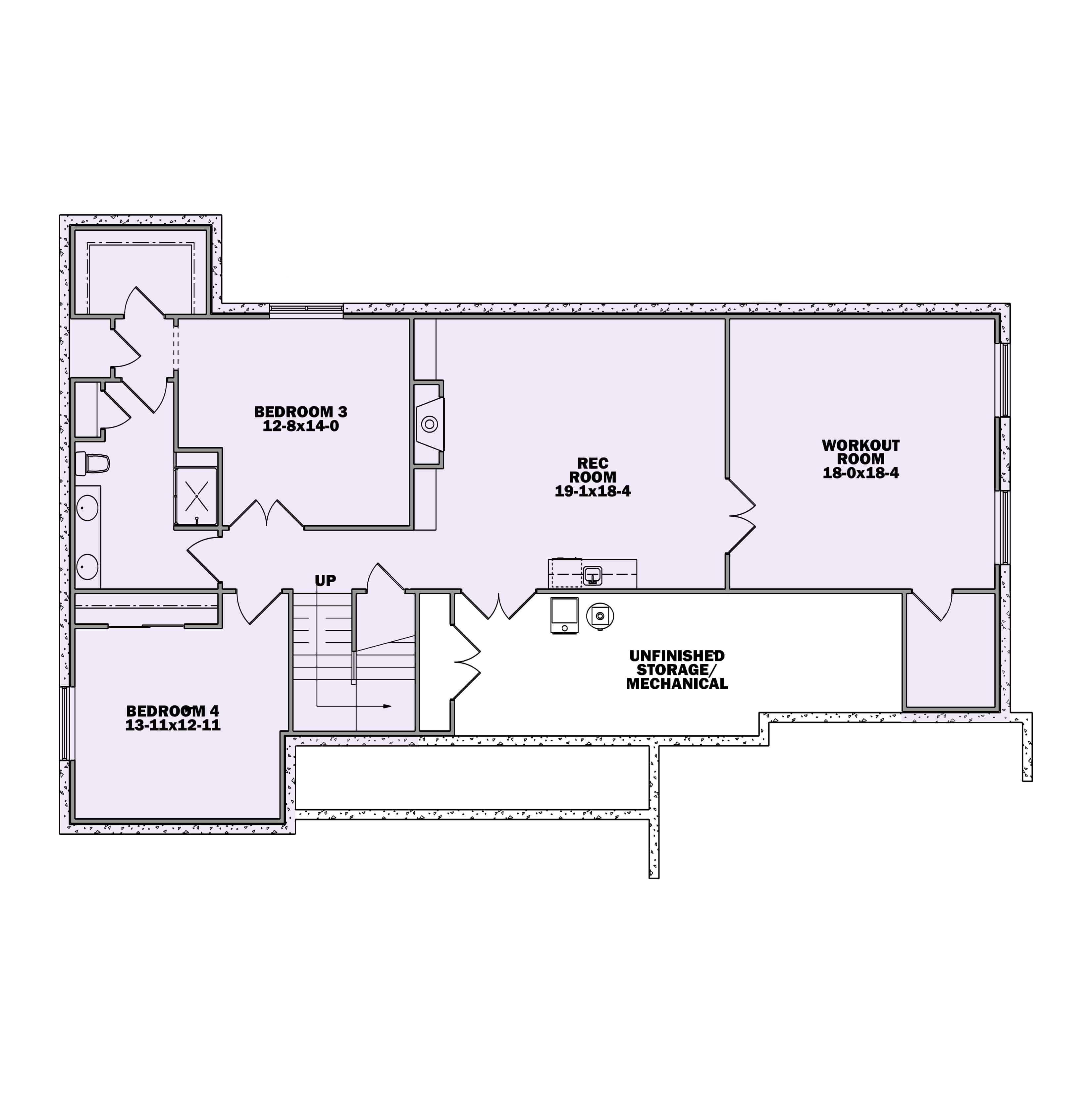 Basement of Contemporary Plan #161-1187
