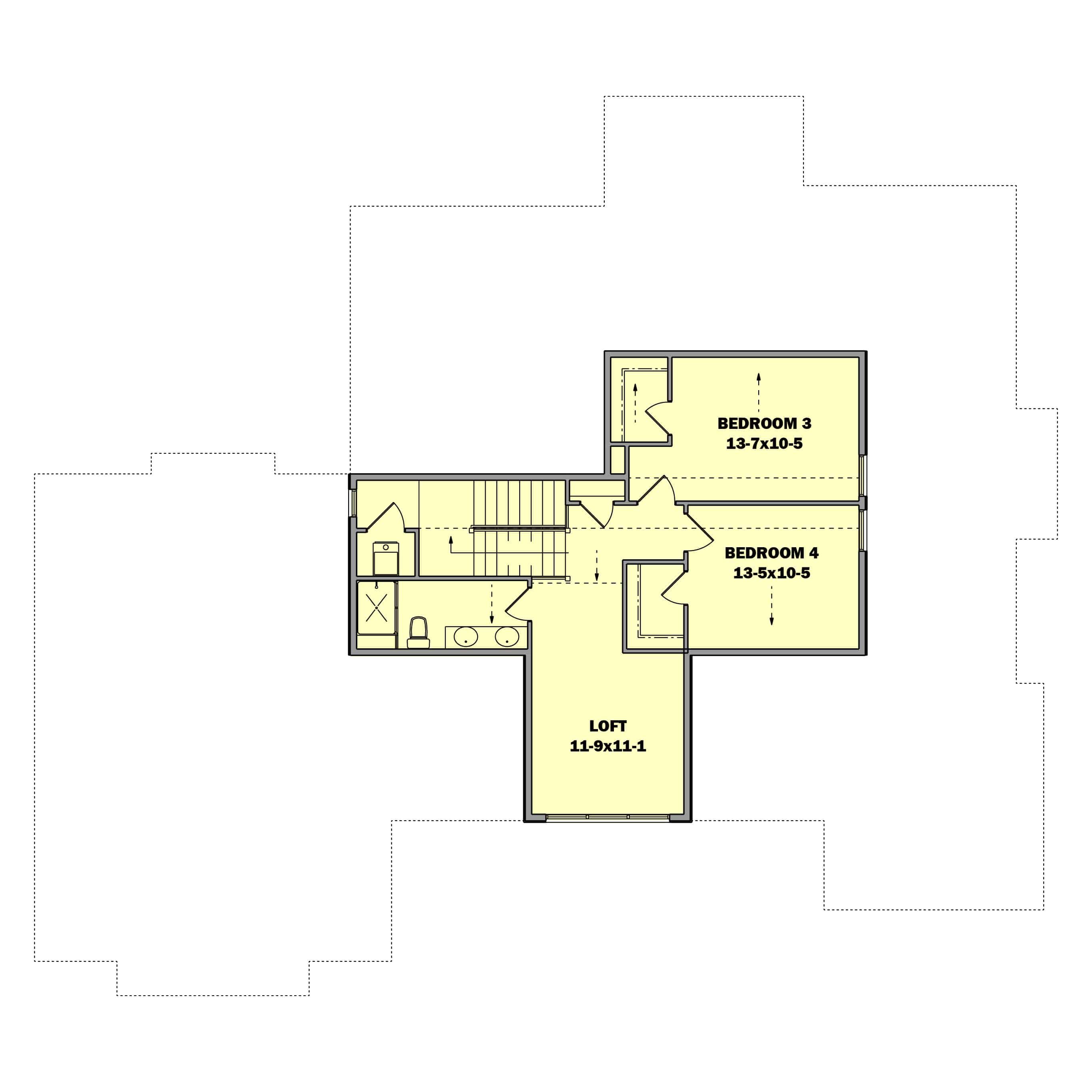 Upper Level of Contemporary Plan #161-1201