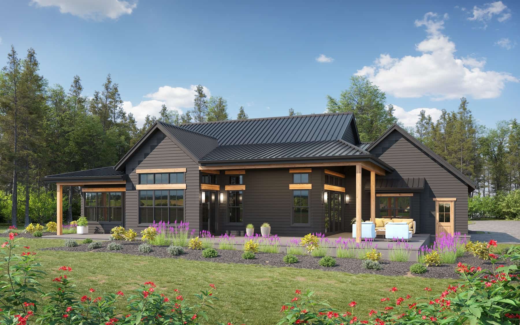 Rear View of this 4-Bedroom,2910 Sq Ft Plan -161-1201