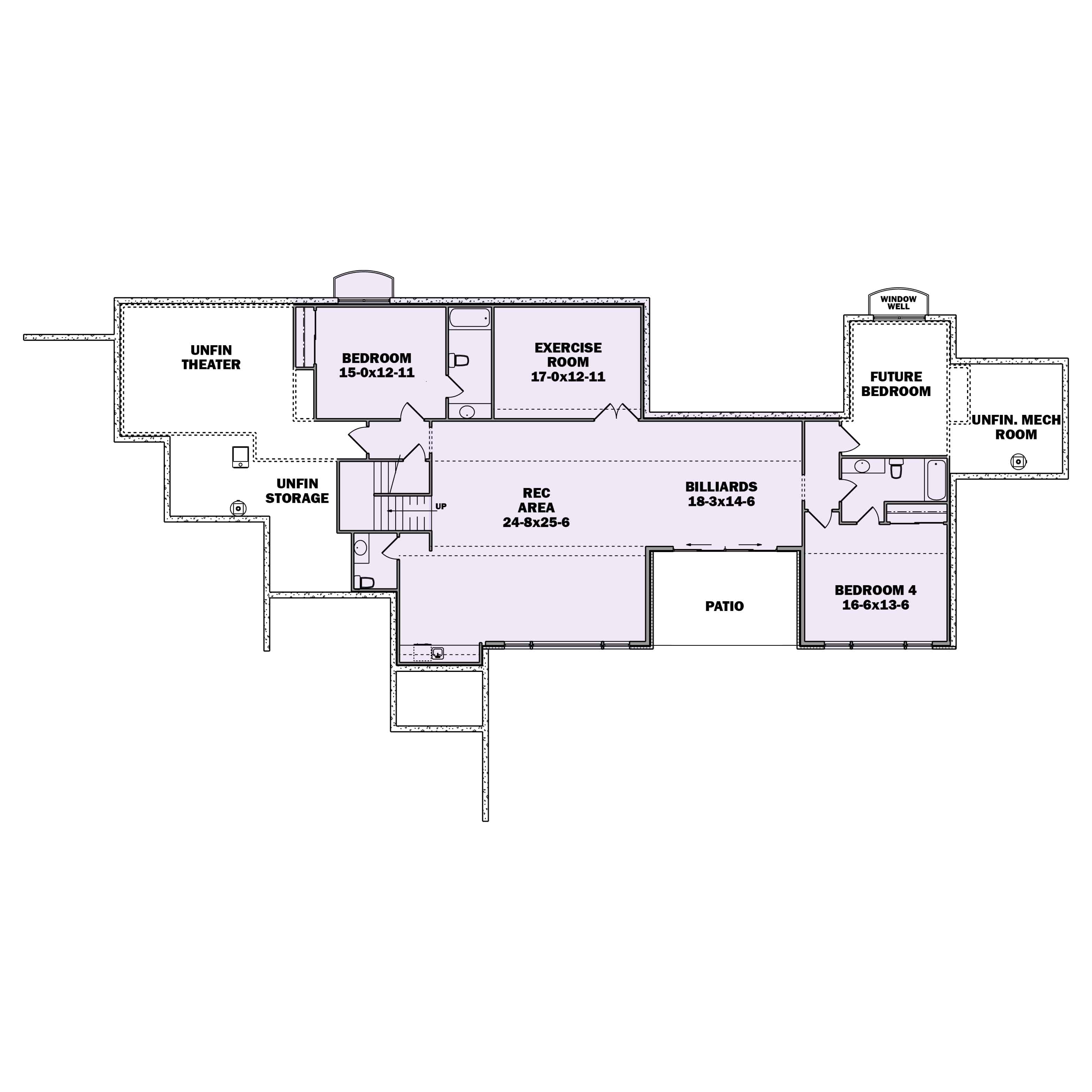 Basement of Contemporary Plan #161-1202