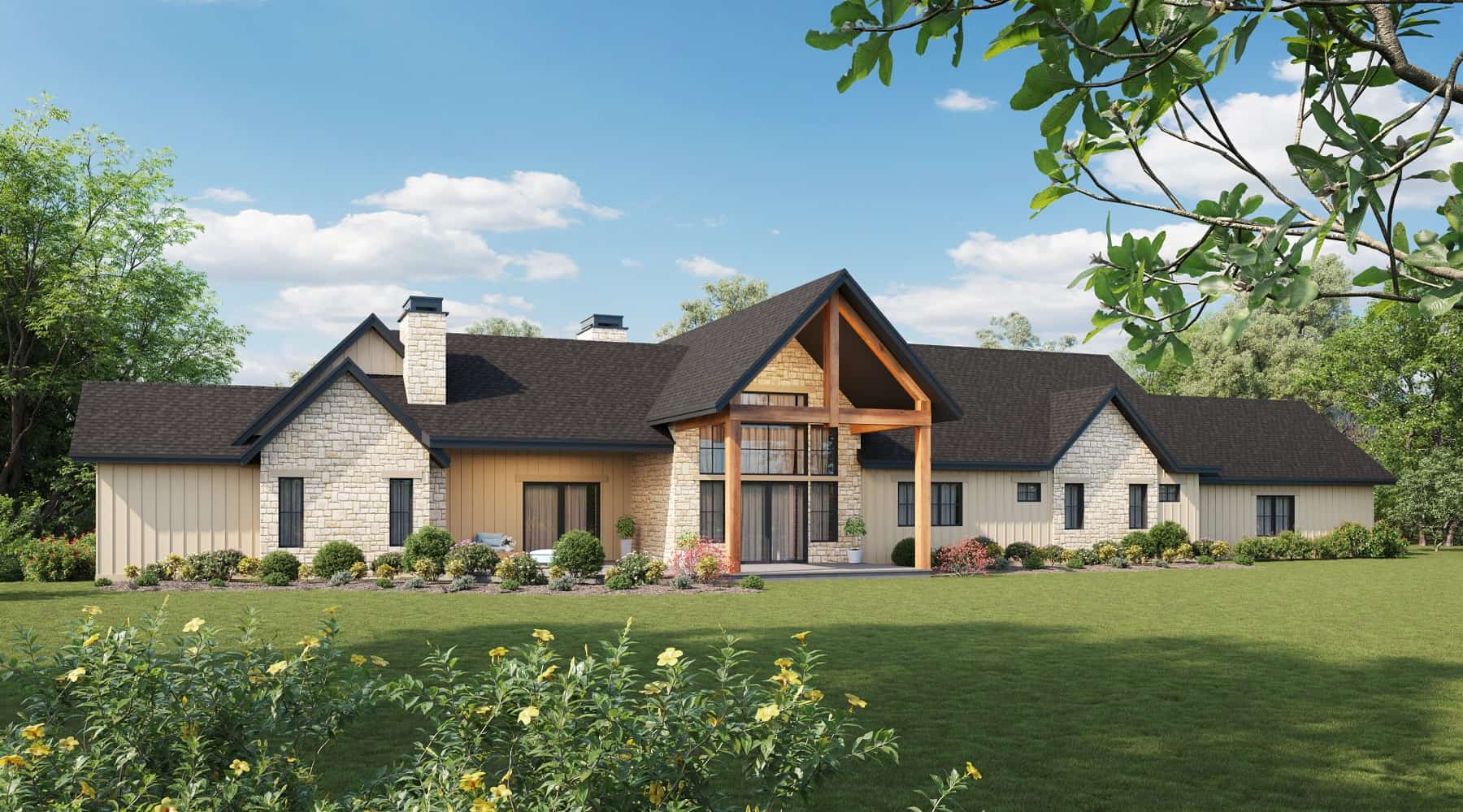 Rear View of this 2-Bedroom,3240 Sq Ft Plan -161-1202
