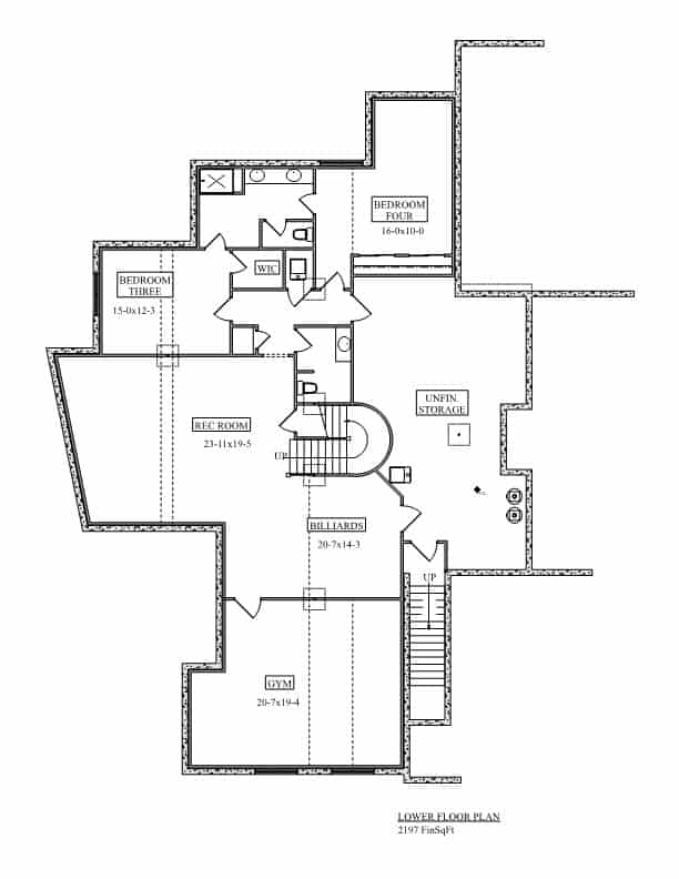 Basement of Contemporary Plan #161-1208