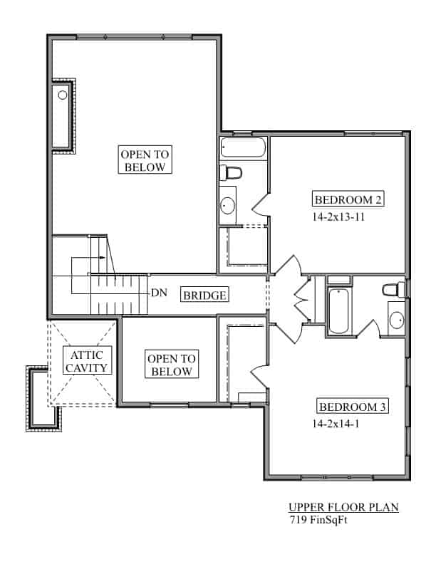 Upper Level of Contemporary Plan #161-1210