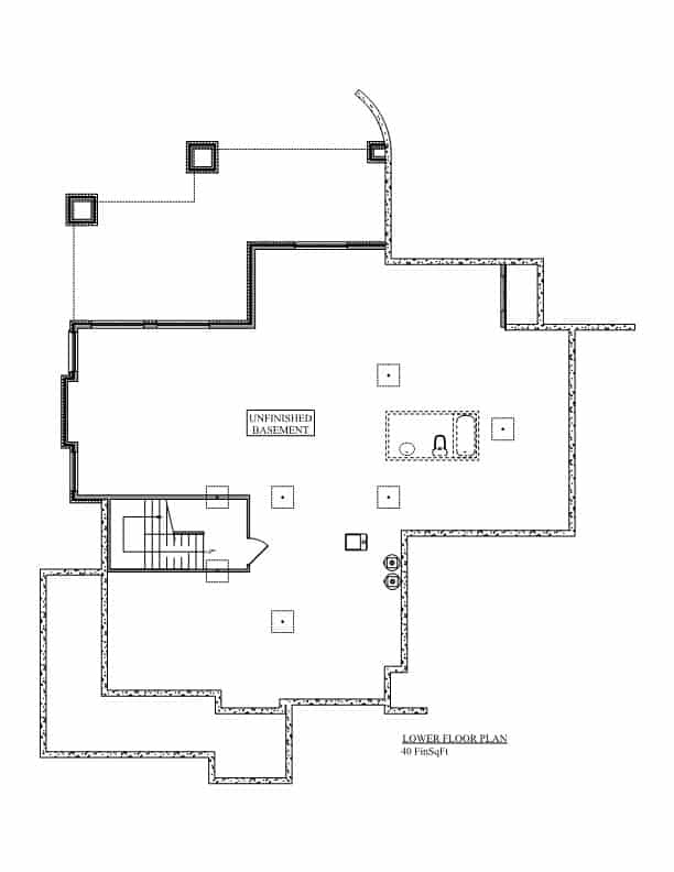 Basement of Craftsman Plan #161-1216