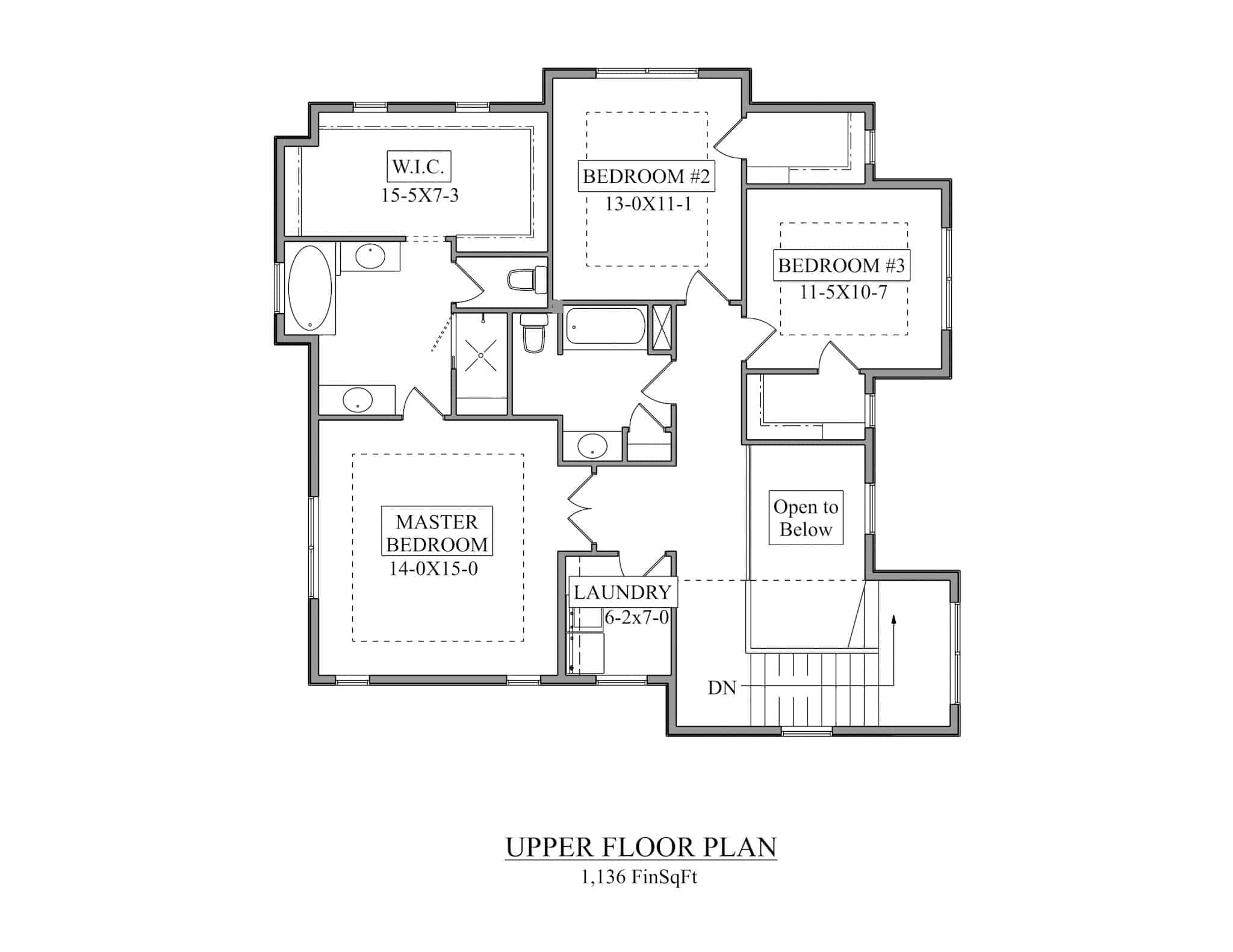 Upper Level of Traditional Plan #161-1223
