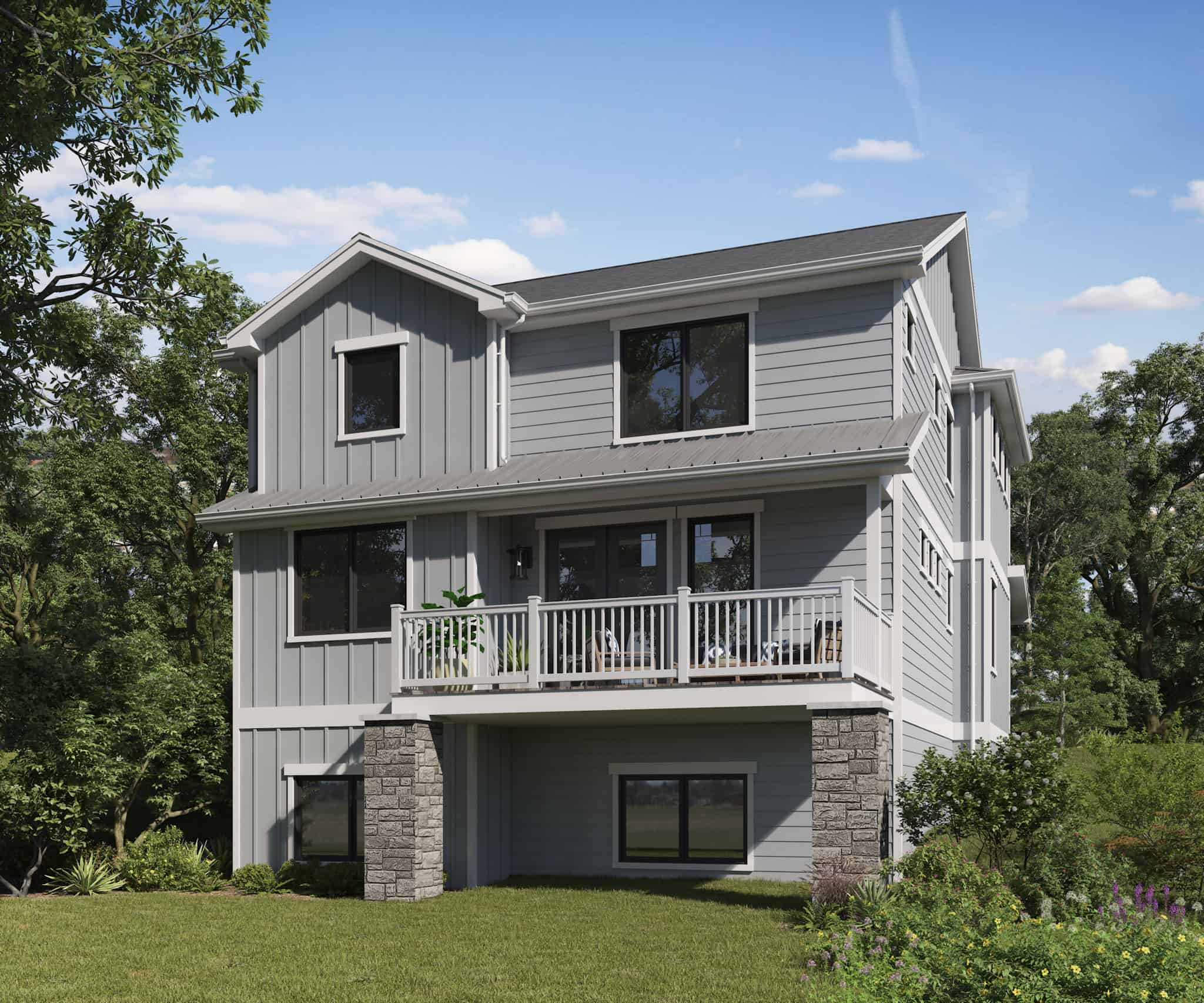 Rear View of this 3-Bedroom,1986 Sq Ft Plan -161-1224