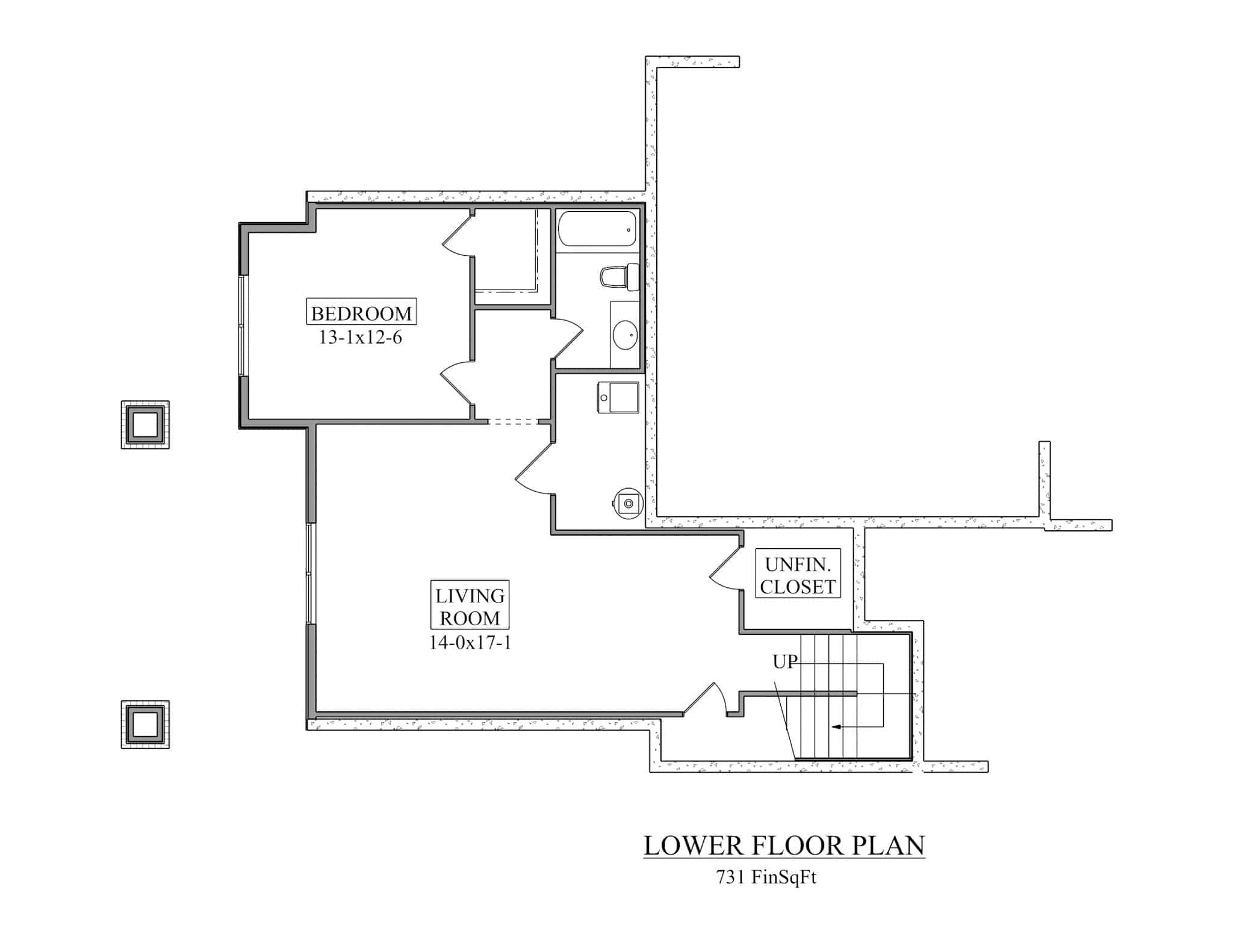 Basement of Craftsman Plan #161-1224