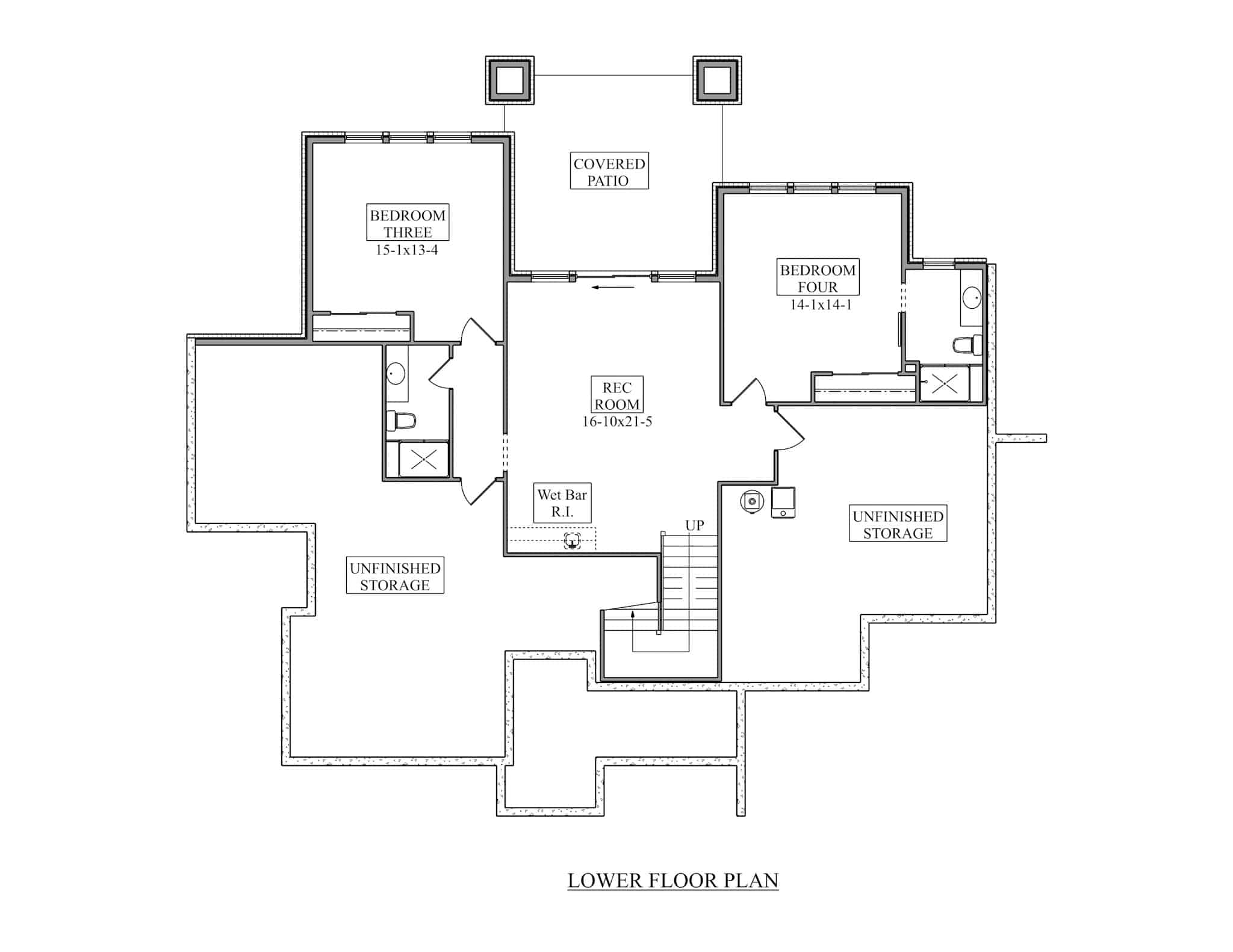Basement of Rustic Plan #161-1228
