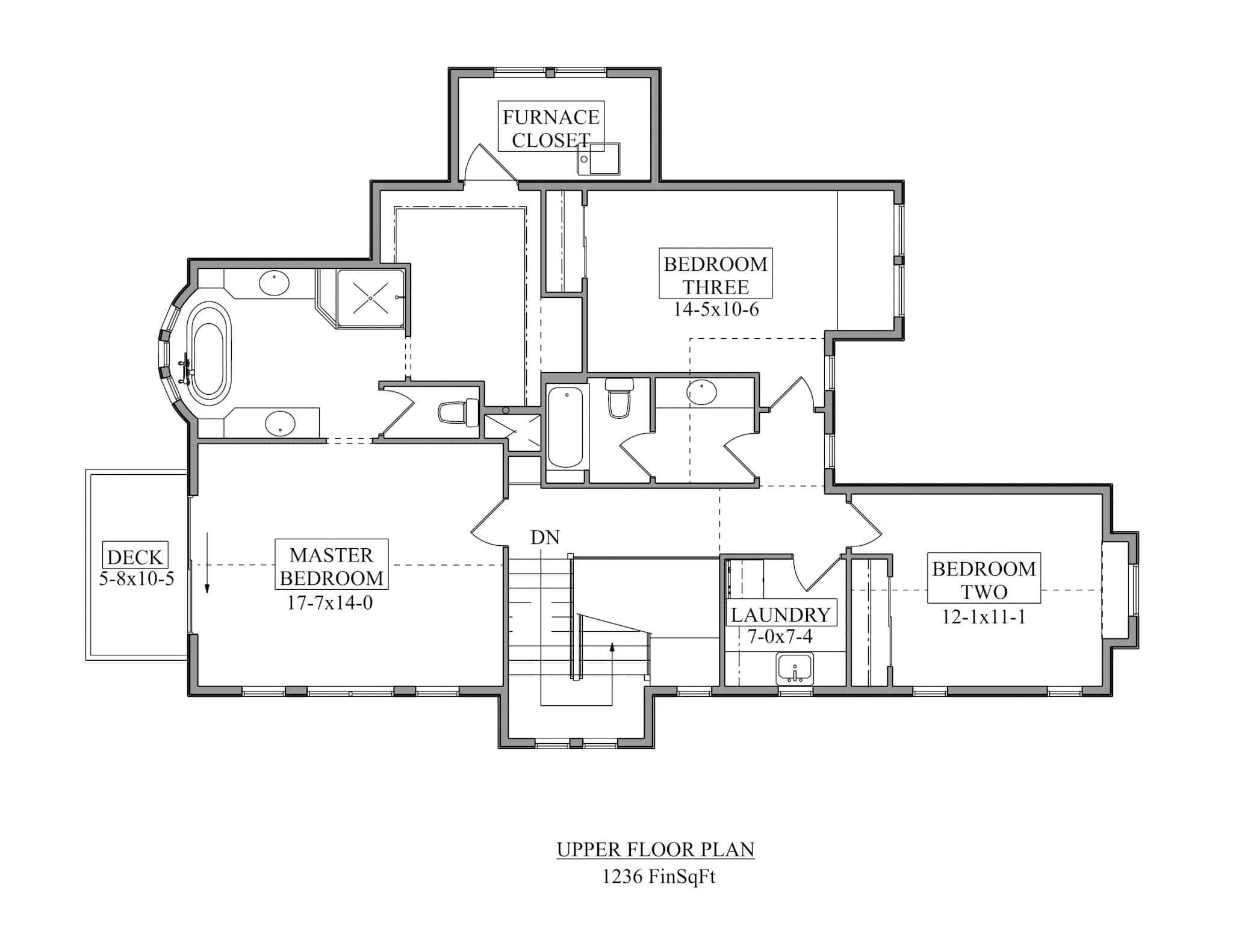 Upper Level of Rustic Plan #161-1240
