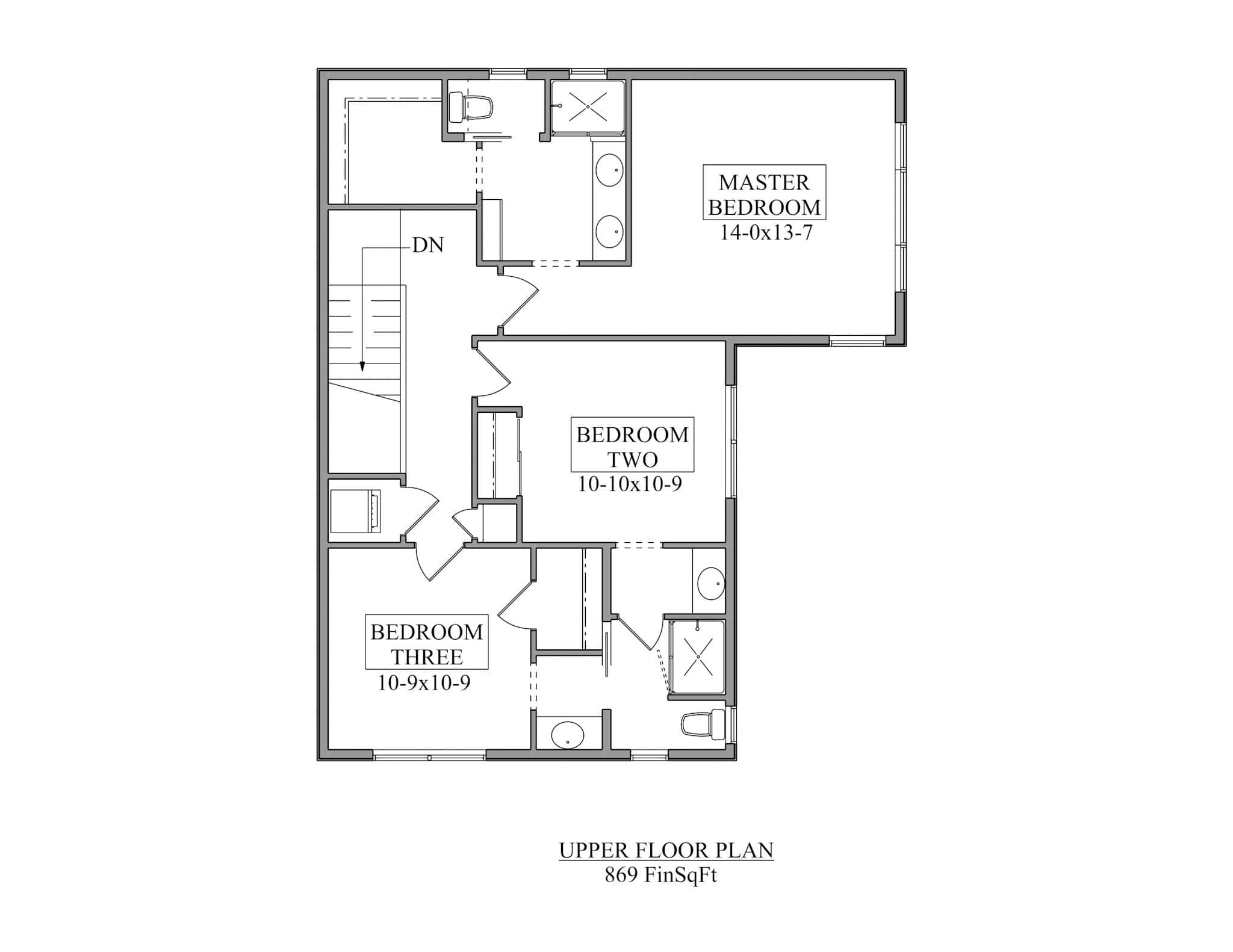 Upper Level of Craftsman Plan #161-1241