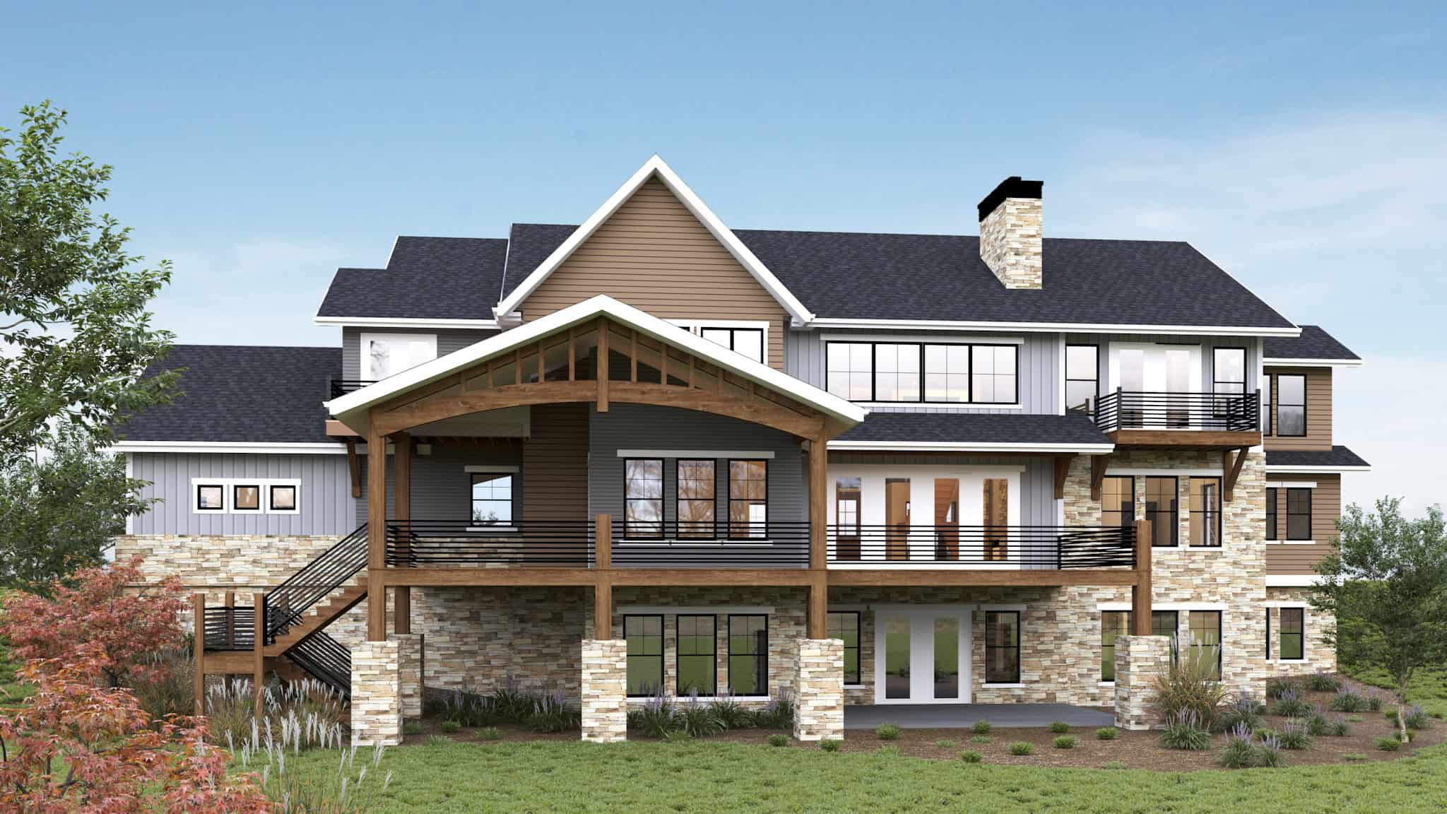 Rear View of this 6-Bedroom,5603 Sq Ft Plan -161-1245