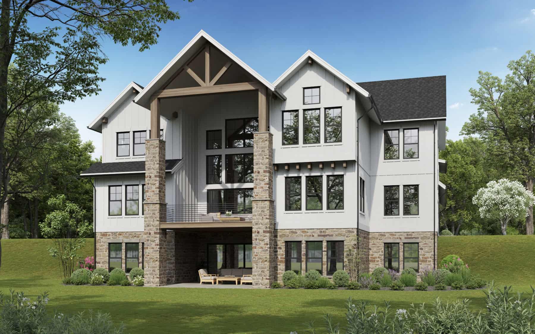 Rear View of this 6-Bedroom,4517 Sq Ft Plan -161-1246