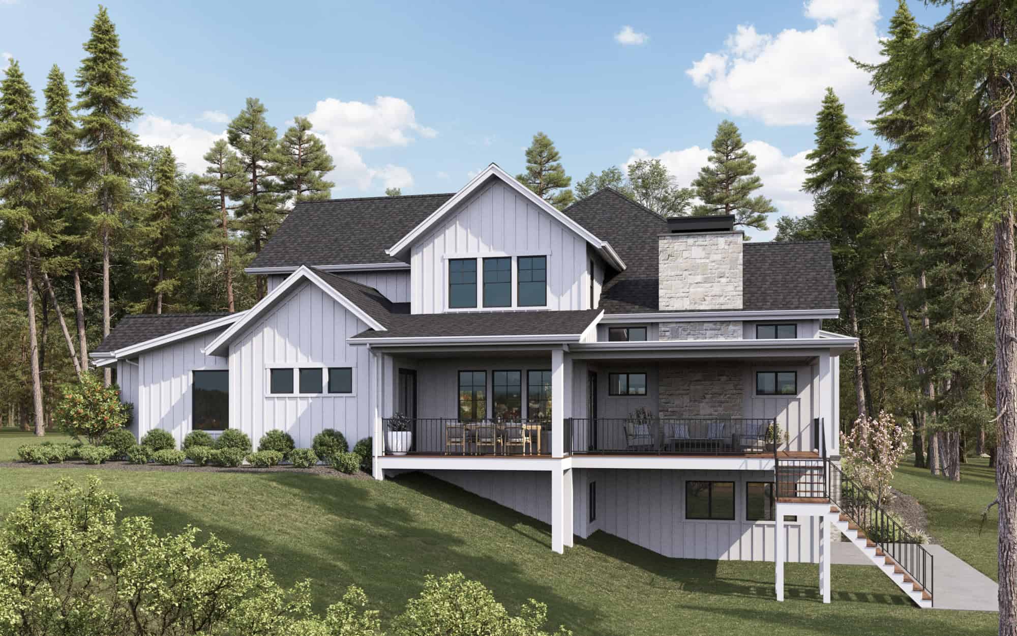 Rear View of this 4-Bedroom,4362 Sq Ft Plan -161-1249
