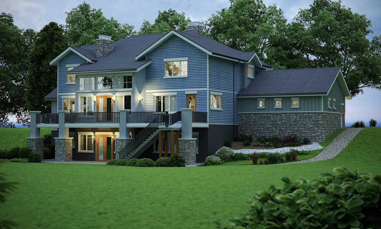Rear View of this 4-Bedroom,3421 Sq Ft Plan -161-1251