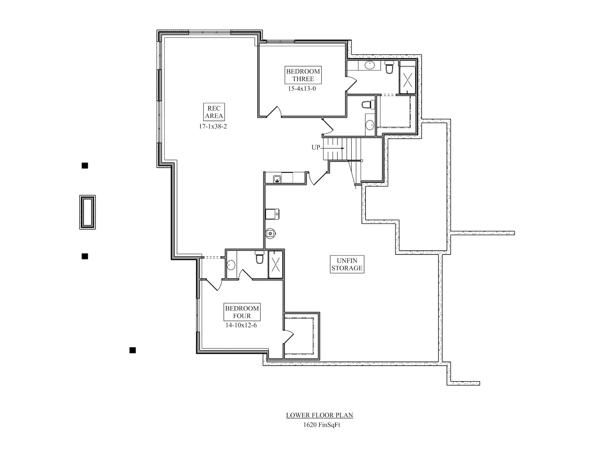 Basement of Rustic Plan #161-1253