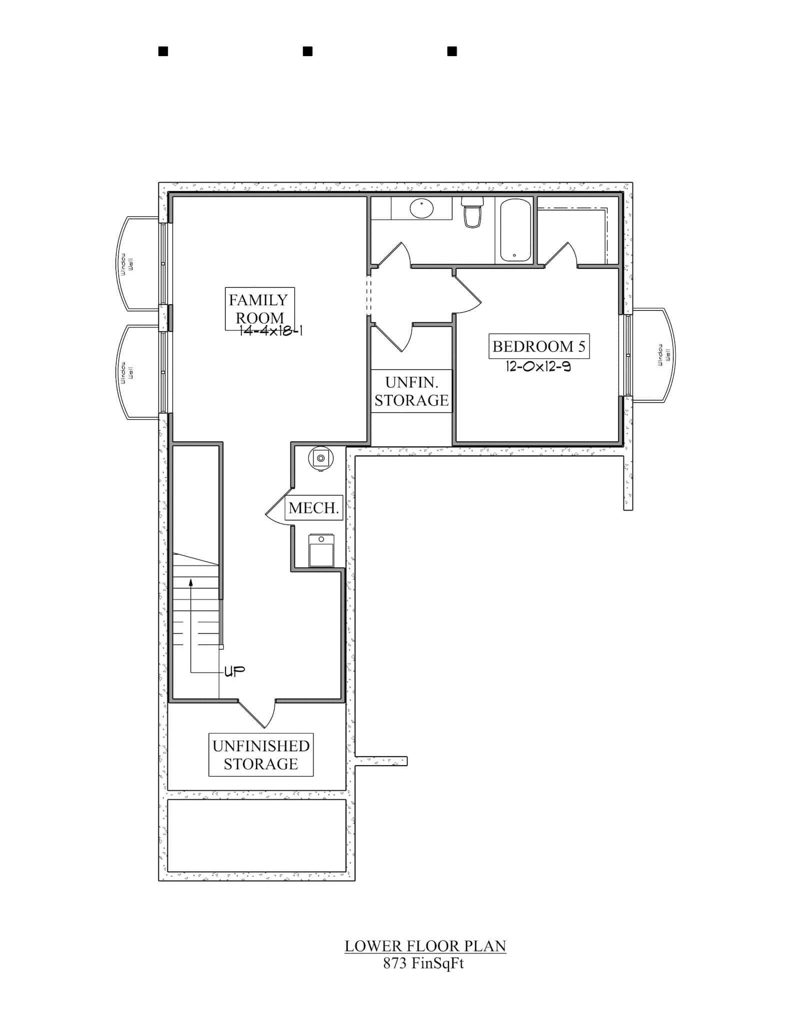 Basement of Cottage Plan #161-1255