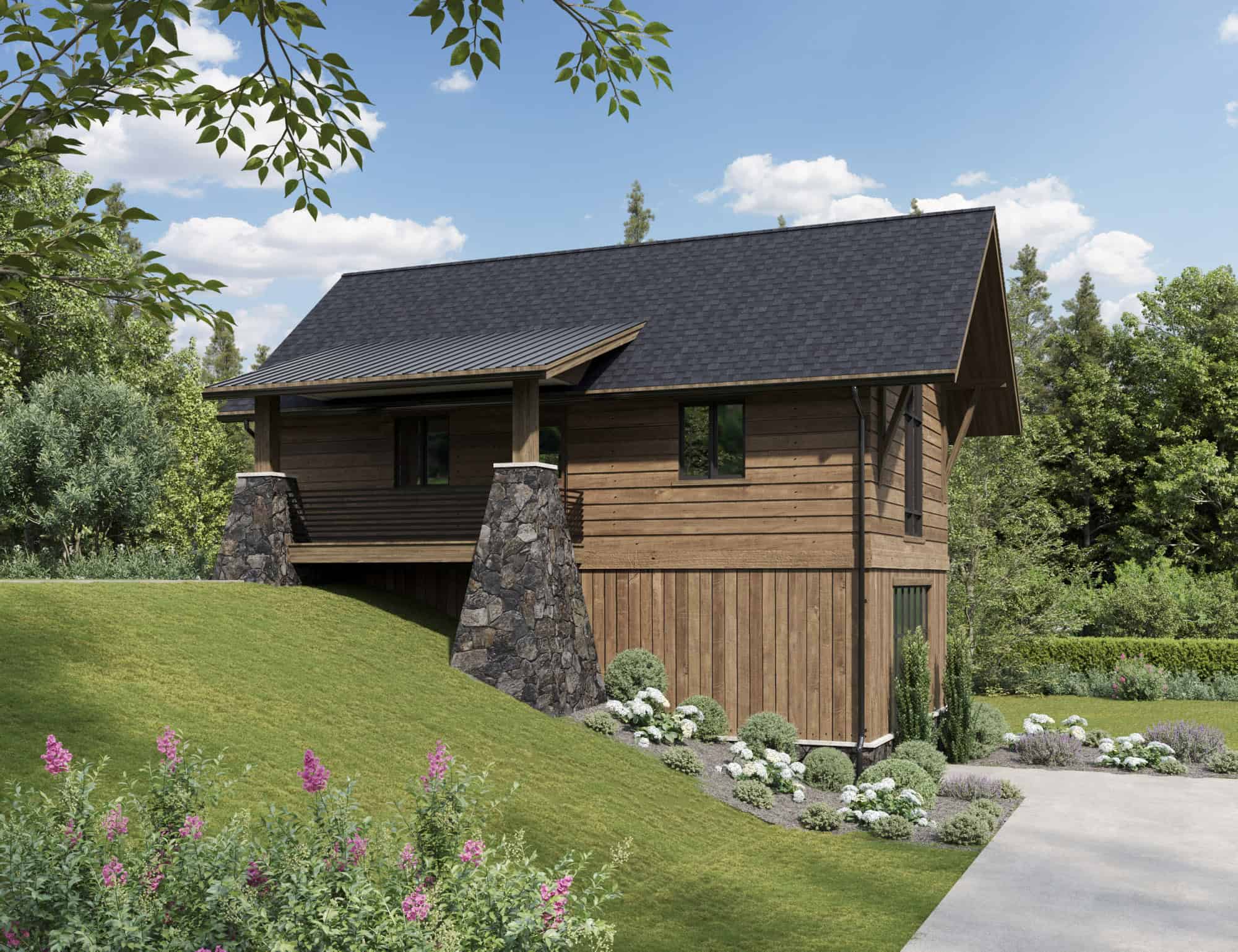 Right Side View of this 1-Bedroom,980 Sq Ft Plan -161-1256