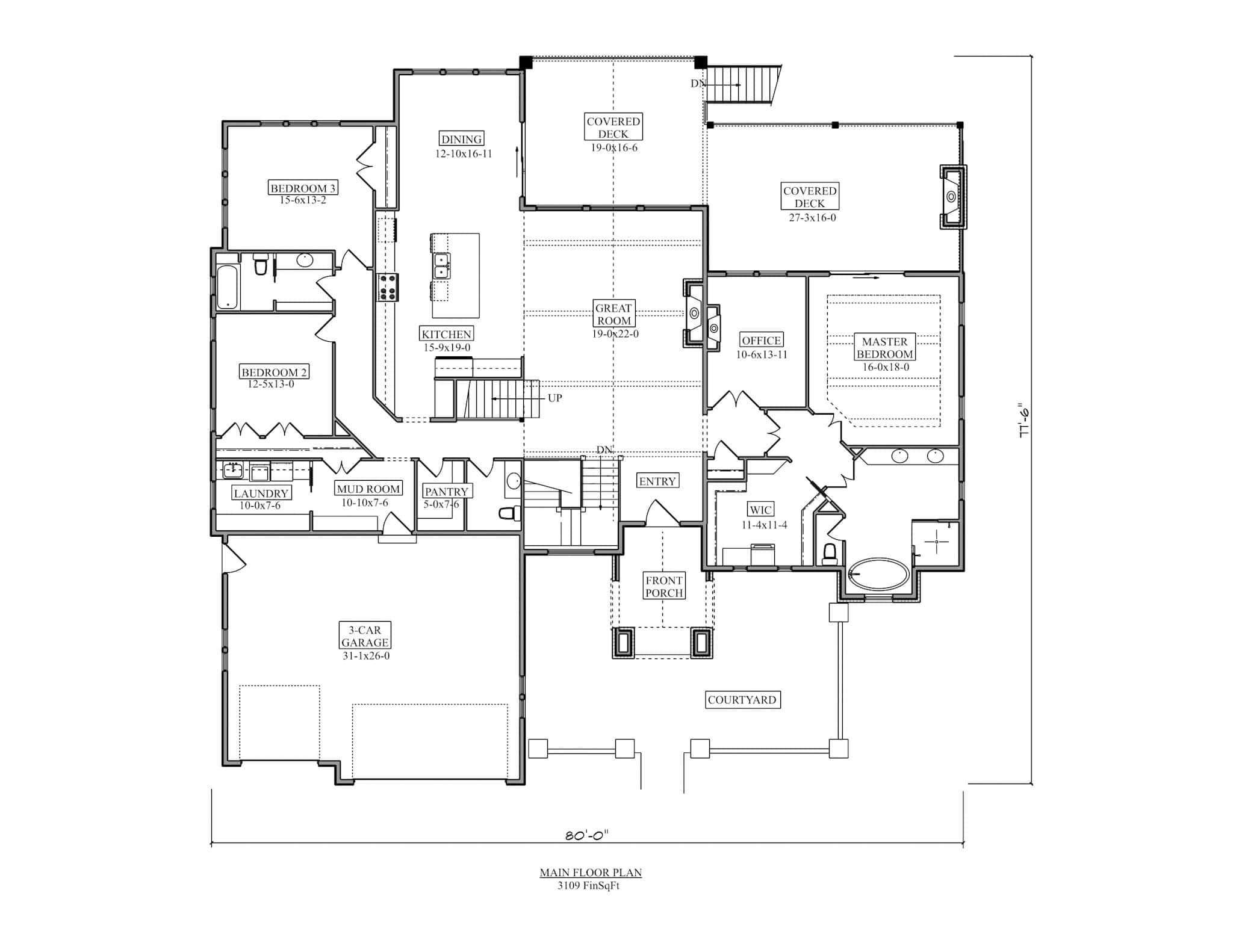 Main Level of French Plan #161-1257