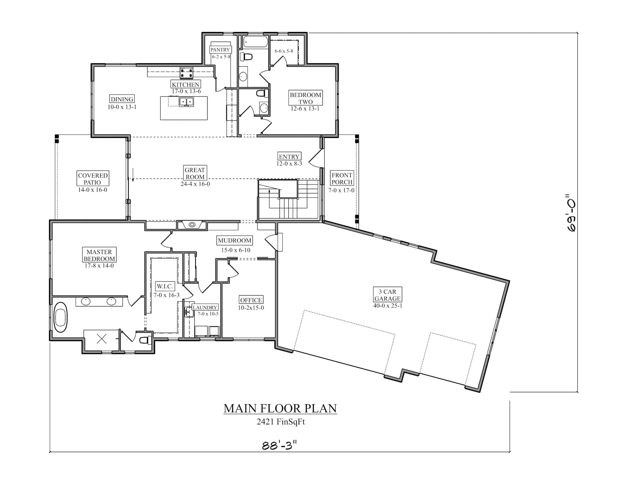 Main Level of French Plan #161-1259